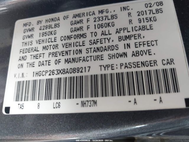 Honda Accord 2.4 Lx Image 9