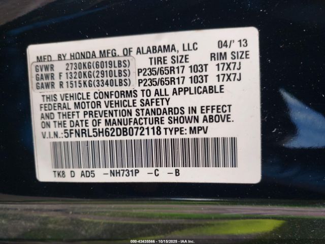 Honda Odyssey Ex-l Image 7