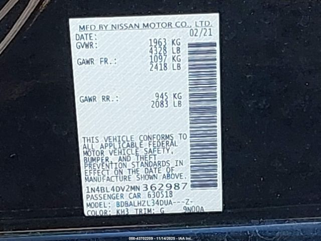 Nissan Altima Sv Fwd Image 13