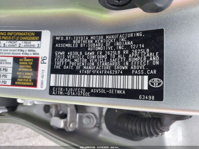 Toyota Camry Le Image 17